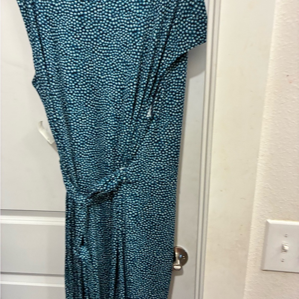 Amazon Essentials Blue Patterned Midi Dress NWT - image 3